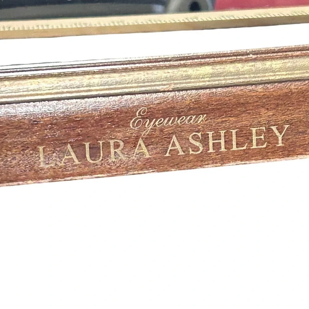 Laura Ashley Eyewear Wood Frame‎ Countertop Mirror Gold Trim Vintage Display